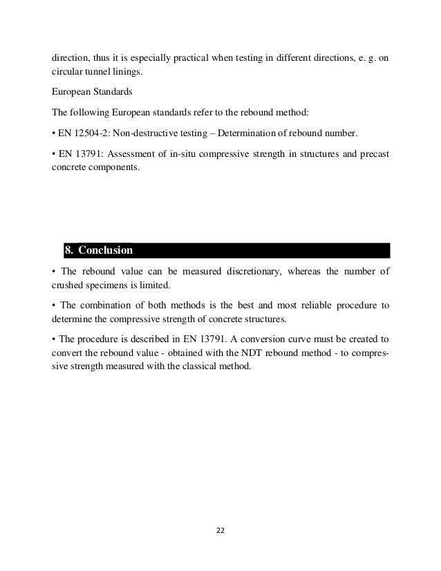 Methods of testing concrete: Determination of the compressive strength of concrete specimens